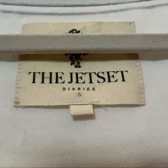 NEW Jetset Diaries Dynasty Ivory Black Embroidered Tunic Mini Dress Coverup S - Picture 9 of 12